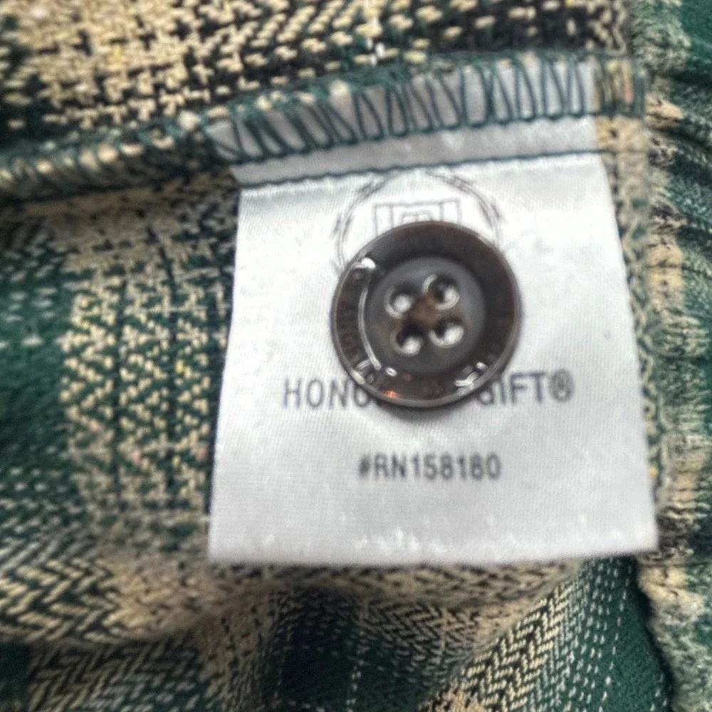 Honor The Gift Flannel Shirt Jacket Womens‎ XL Green Plaid Streetwear NEW